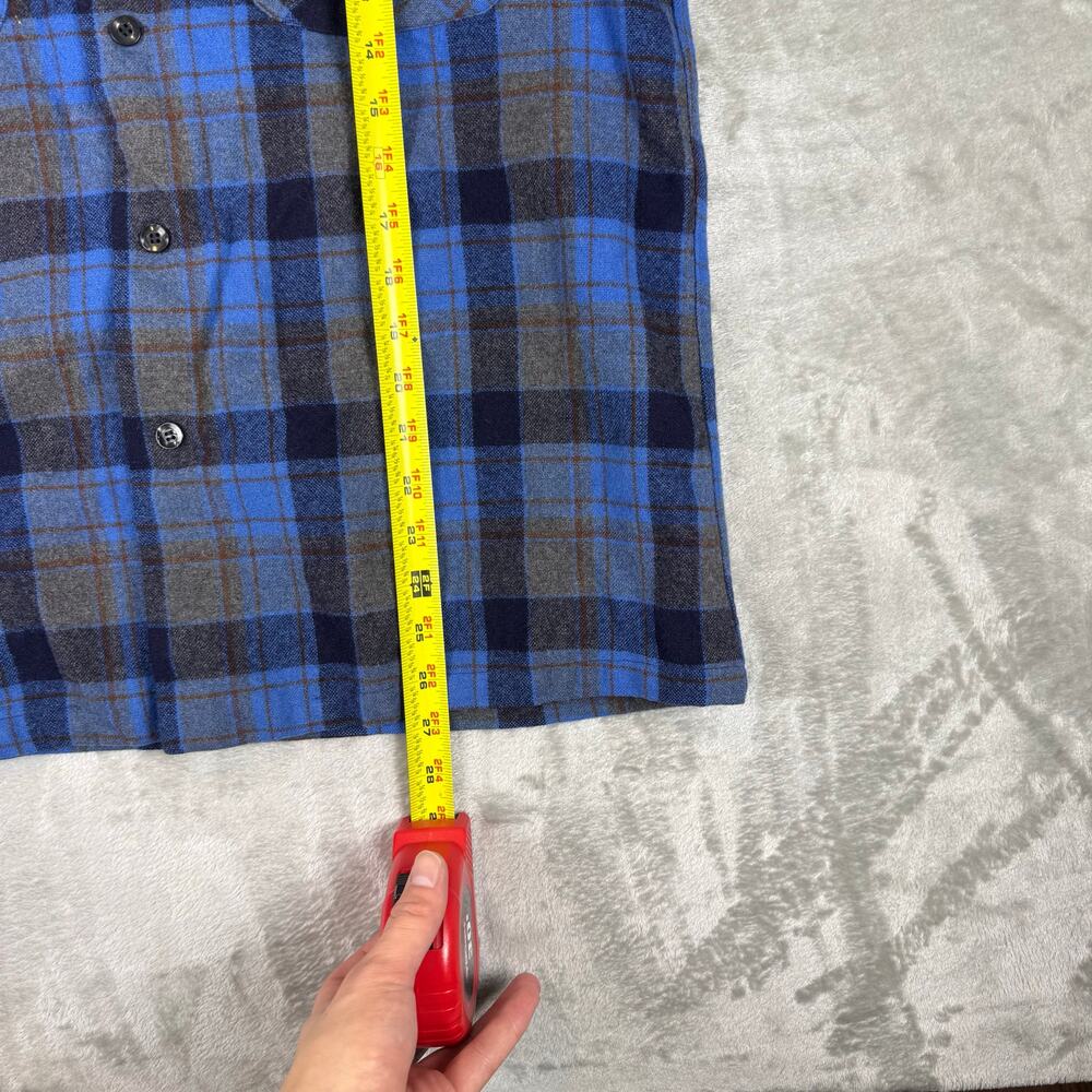 Pendleton Loop Collar Blue Plaid Wool Long Sleeve… - image 6